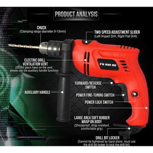 Juego de Herramientas de Taladro de Impacto de 13 mm con Estuche, Kit de Mantenimiento para el Hogar - Product Image 2