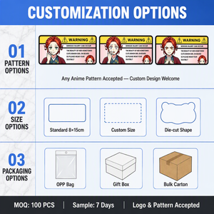 Waterproof 15*7 CM PET Cartoon <strong>Decals</strong> 3D Lenticular Anime Motion Sparkle Warning UV Printed Car Stickers for Promotion Gift - Product Image 6