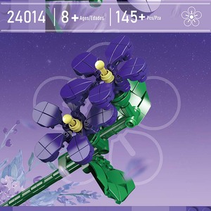 Voor Mal King 24014 Violet Paars Bloem Bouwsteen Set 145 Stuks Boeket Blokken Voor Kinderen 5 Tot 7 Jaar - Product Image 3