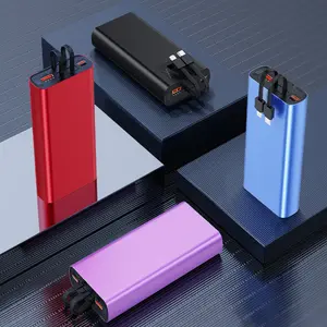 पोर्टेबल फोन PD 22.5W 20000mah 9V 3A USB-C सपर फास्ट चार्जिंग नवीनतम चार्ज QC पावर बैंक चीन में निर्मित बिल्ट-इन केबल के साथ