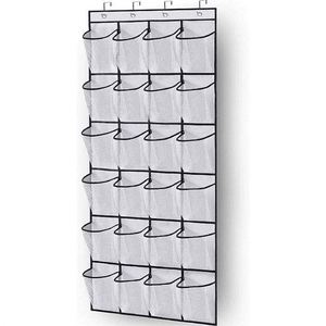 Hanging <b>Shoe</b> Organizer <b>Storage</b> Bag 33x15x85cm Fabric Door Wall Mount 2 Pack Minimalist Design Large Capacity - Product Image 6