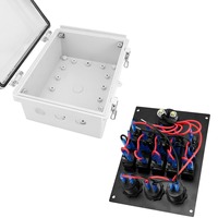 Interruptor basculante impermeable de 12V con concentrador de control y 5 indicadores, interruptor de batería de 150A para vehículos marinos, RV, camiones y barcos, protección fabricada en plástico
