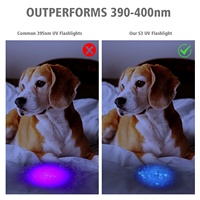 HUNTLITE S3 Lampe de poche UV 365nm, lampe torche UV haute puissance 3LED pour résine LED Batterie rechargeable industrielle IP67 Uv Sv43 50000