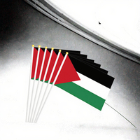 Usine en gros personnalisé 14*21cm drapeau palestinien Polyester impression numérique drapeau à main Logo personnalisé pour l'éducation