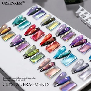 Esmalte de uñas de Gel UV Aurora de cristal multicolor, <span class=keywords><strong>brillo</strong></span> fino, efecto ojo de gato <span class=keywords><strong>transparente</strong></span>, logotipo personalizado, esmalte de Gel de ojo de gato para uñas - Product Image 2