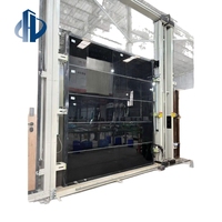 Puerta de Entrada Blindada de Alta Tecnología con Acabado Negro Brillante, Puerta de Seguridad Antiexplosión de Aluminio Fundido con Espejo, Puertas Metálicas de Entrada
