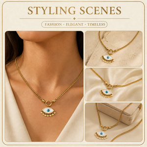 Collar de Cadena Dorada con Diseño de Rayos de Sol Turquesa para Mujer, Joyería para Uso Diario, Proveedor Mayorista - Product Image 2