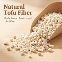Litière pour chat en tofu à base de particules végétales naturelles concassées, faible teneur en poussière, agglomération rapide, jetable dans les toilettes, écologique