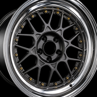 Jante en alliage d'aluminium forgé 2 pièces 10 branches Y Gunmetal Face Polished Silver Deep Dish avec logo personnalisé 5x114.3 pour voiture