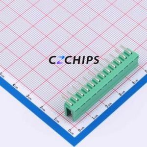 MXHT396R-3.96-12P-GN01-Cu-A Plug-in Terminal Block Bent Lead Through Hole,P=3.96mm Board-to-Board / Socket - Open 1x12P 3.96mm - Product Image 2