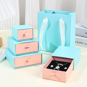 Caja de cajón de papel simple rectangular personalizada para embalaje y almacenamiento de joyas - Product Image 2