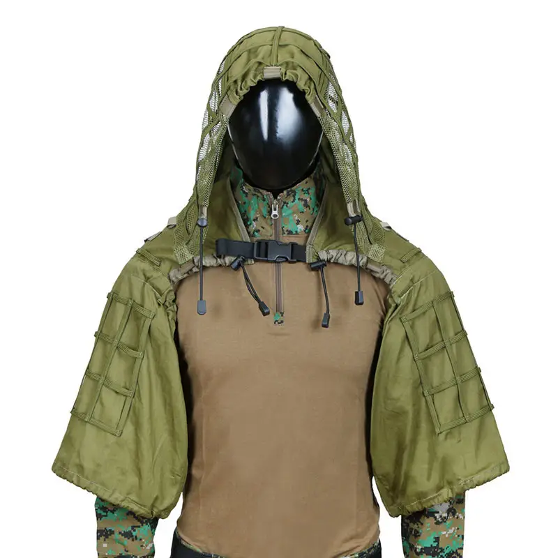 Le corps de costume de camouflage de tireur d'élite tactique peut correspondre à la cape de costume de camouflage