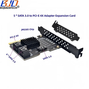 5 Ports <span class=keywords><strong>SATA</strong></span> 3.0 7Pin Connecteur vers PCI Express X4 PCI-E 4X Adaptateur Expansion Riser Card 6Gbps JMS585 pour Disque Dur - Product Image 1