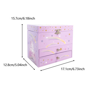 Boîte à musique rotative <span class=keywords><strong>en</strong></span> MDF avec matériaux écologiques personnalisés, design <span class=keywords><strong>Princesse</strong></span>, à manivelle, boîte à bijoux musicale, prix d'usine - Product Image 2
