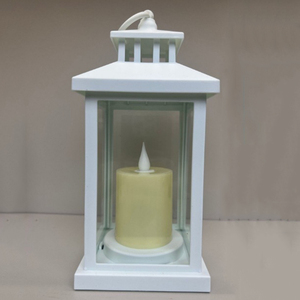Linterna portátil cuadrada LED de Navidad con velas, uso de batería AA, lámpara de viento de vidrio de plástico, luz colgante para decoración del hogar - Product Image 3