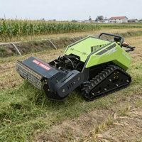 Cortadora de Césped con Orugas, Arranque Eléctrico, Batería de 48V 23Ah, Control Remoto, Accesorios Reemplazables, Modelo para Corte en Campos de Golf