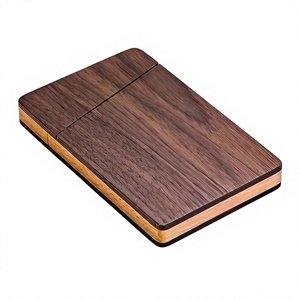 Premium Wooden Business Card Holder, Modern Office Desk Organizer - Product Image 2