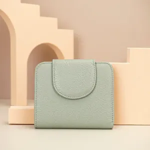 Portefeuille court RFID AndoBag pour homme et femme, en cuir de vache véritable, portefeuille à trois volets tendance, porte-cartes, porte-monnaie à fermeture éclair 1824-1834 - Product Image 2