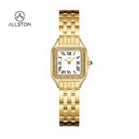Montre-bracelet carrée rétro de luxe pour femme avec chiffres romains, mouvement à quartz, bracelet en acier inoxydable doré, style vintage, sport, affaires, mode