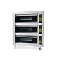 Four à pâtisserie commercial en acier inoxydable de grande taille, 23,9 kW, 380 V, 3 niveaux, 9 plateaux, pour pain et gâteaux