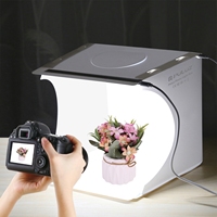 2 Kotak Foto Putih LED Puluz 20cm Kotak Studio Foto USB Dengan 6 Latar Belakang Warna Gratis untuk Fotografi Produk Kecil Kotak Cahaya 1 LED