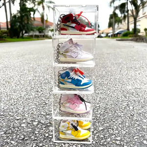Wholesale PVC Basketball AJ Key Ring Set with Box and Bag Mini Sneaker 3d Jor dan Shoe Keychains Bulk