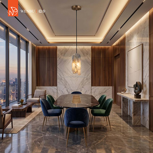Spanish <b>alabaster</b> clustered Pendant <b>Lamp</b> brass dining room villa foyer light - Product Image 2
