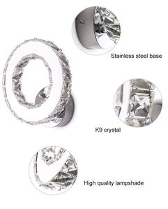 Lámpara de Pared <span class=keywords><strong>LED</strong></span> Moderna de Acero Inoxidable <span class=keywords><strong>con</strong></span> Cristal, Base E26, 10W, para Apartamento, Sala de Estar, Comedor, Pasillo, Escalera - Product Image 6