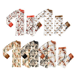 प्रीऑर्डर बेबी लड़कों 95% बांस के पश्चिमी काउबॉय थोक बुटीक की लंबी आस्तीन शर्ट पैंट पैंट के ऊपर बनी - Product Image 1