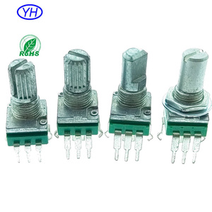 เพ็ตโธมิเตอร์แบบหมุน RV09 แกนกลมแบบมีร่อง ขนาด 9 มม. สำหรับติดตั้งบน PCB ค่าความต้านทาน 10ka 10kb 10k 20k 50k 100K 250k 500K 1M เพ็ตโธมิเตอร์ 10K - Product Image 4