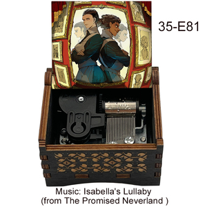 Boîte à musique en bois à remonter The Promised <span class=keywords><strong>Neverland</strong></span>, mélodie de berceuse d'Isabella, cadeau pour amis, famille, festival, décoration de la maison - Product Image 4