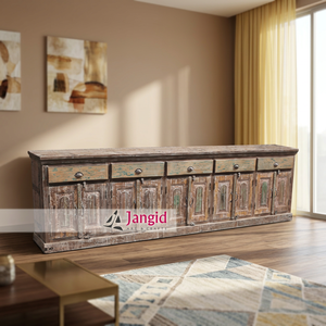 Vintage Reclaimed Wooden Storage <b>Sideboards</b> Buffet Cabinet Handcrafted For Interior Living Room Hotel Farmhouse Indian Furniture - Product Image 1