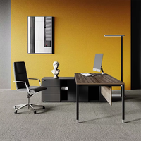 Bureau modulaire en forme de L pour le personnel, bureau de direction simple, bureau de direction en bois durable avec garantie de 5 ans pour le bureau