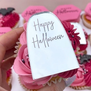 Hstyle Halloween Halloween Halloween Toppers Cupcake <span class=keywords><strong>specchio</strong></span> inciso torta picconi decorazione Cupcake Halloween felice oggetti di scena PQ195 - Product Image 3