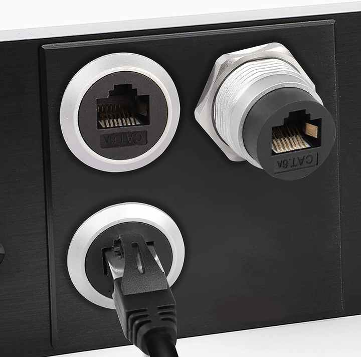 RJ45 Panel Threaded Fixed Mount Coupler Adapter RJ45 8P8C