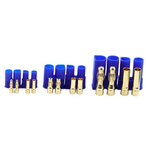 New EC2 EC3 EC5 Female Male Connectors Bullet Banana <b>Plug</b> With Blue Sheath for RC Car Battery FPV Terminal Blocks - Product Image 3