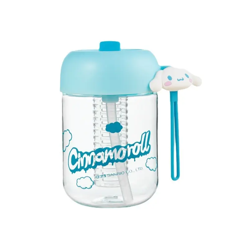 Garrafa de água de verão com canudo 400ml, copo de água Kuromi My Melody para esportes ao ar livre e fitness, copo de palha crossbody portátil