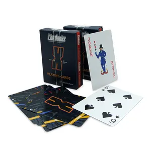 Personalizado promocional Premium juego multifunción herramienta suave de alta calidad frustrado Tarjeta de póquer negro jugando a las cartas de póquer de impresión