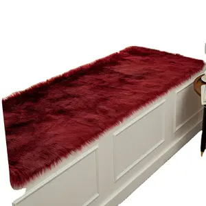 4 * 6英尺柔软柔软的人造羊皮地毯5x7灰色粗毛地毯防滑低绒耐污蓬松地毯客厅
