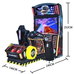 Machine d'arcade interactive de course automobile 3D avec volant, à monnayeur, thème Crazy Drive - Product Image 2