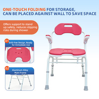 Chaise de douche moderne pour personnes âgées et handicapées, siège de sécurité de salle de bain en alliage d'aluminium avec dossier réglable