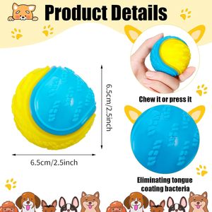 Jouet à mâcher interactif et durable pour chien, balle de sport couineuse, écologique, en caoutchouc TPR coloré, anti-ennui, 60g, pour l'extérieur, vente en gros - Product Image 5