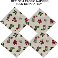 Lot de serviette de table en polyester et lin, 1 pièce, set de napperon, bas, pour arbre de noël
