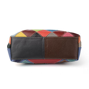 Bolso de Mano Colorido de Cuero Vacuno Genuino Andong para Mujer, Bolso de Hombro Elegante y Moderno, Bolso Tote de Gran Capacidad con Asa Superior - Product Image 4