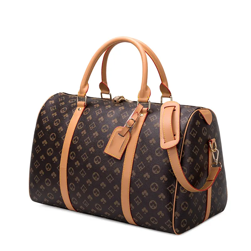 Bolsa de bagagem de couro de pvc unissex, tamanho grande, para homens e mulheres, luxo, viagem