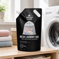 Vente en gros usine de pochettes souples jetables à bec verseur avec poignée, impression offset, pour emballage de liquides de lessive et produits chimiques ménagers