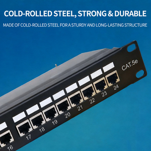 Panneau de brassage blindé Cat6 24 ports 1U 19 pouces pour montage en rack, structure en acier laminé à froid, pour distribution réseau FTP - Product Image 2