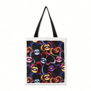 Bolsa de Compras de Lona con Estampado de Sublimación de Logotipo Personalizado, Diseño de Arte de Grafiti con Texto Africano para Mujeres, a Todo Color - Product Image 4
