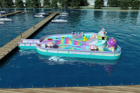 Lilytoys nouveau Design Ins parc aquatique coloré île flottante parc aquatique gonflable château plein d'entrain de l'eau
