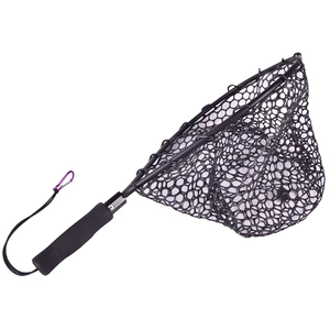 Épuisette de pêche à la mouche en maille pour la pêche au bar et à la truite, accessoires de pêche en bateau, <span class=keywords><strong>kayak</strong></span> et mer, épuisette en caoutchouc, épuisette à main en alliage d'aluminium - Product Image 3